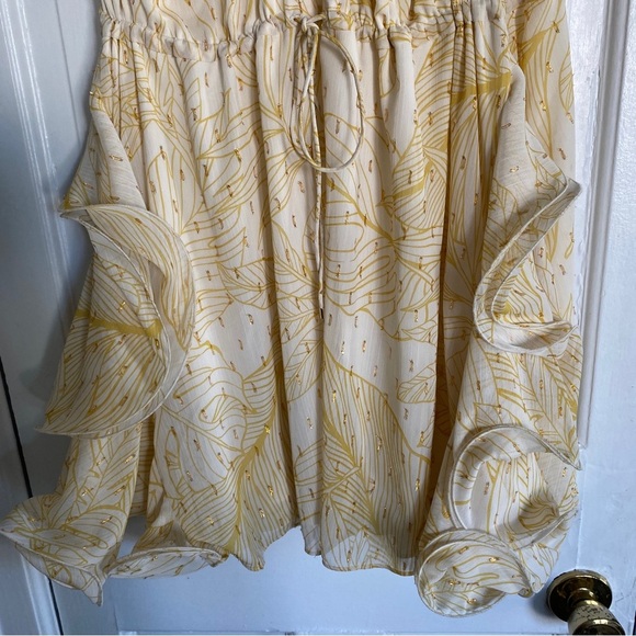NWOT Alexis Asia Yellow Floral Ruffle Halter Mini Dress in Golden Palms Small - Picture 9 of 10